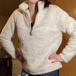 Cream Colored Sherpa Sweatshirt